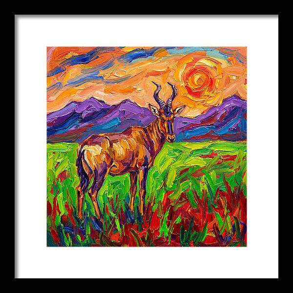 Hartebeest Amidst Colorful Terrain