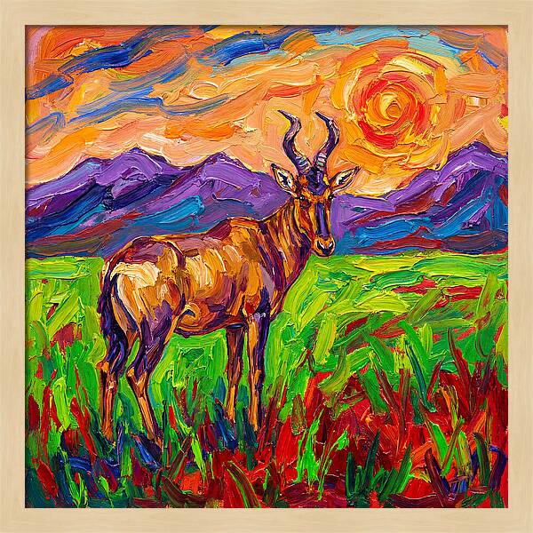 Hartebeest Amidst Colorful Terrain