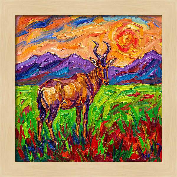 Hartebeest Amidst Colorful Terrain