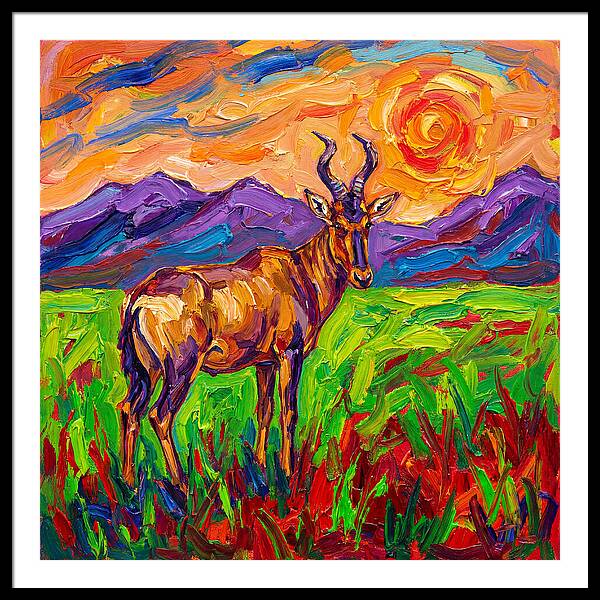 Hartebeest Amidst Colorful Terrain