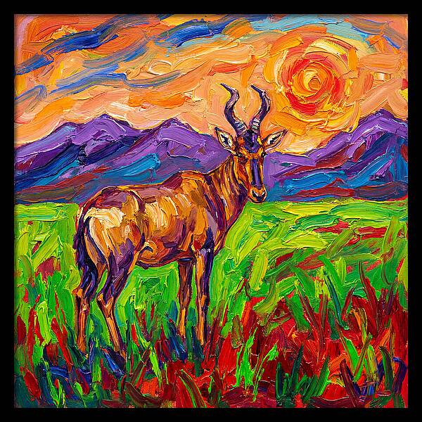 Hartebeest Amidst Colorful Terrain