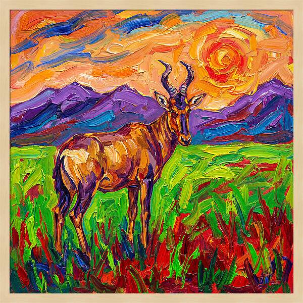 Hartebeest Amidst Colorful Terrain