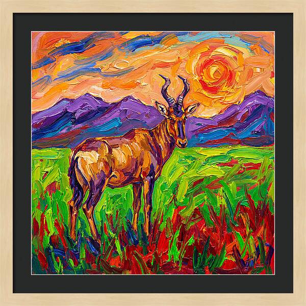 Hartebeest Amidst Colorful Terrain