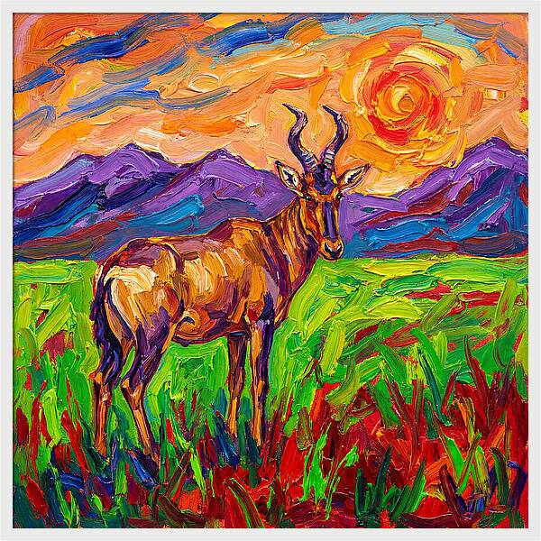 Hartebeest Amidst Colorful Terrain