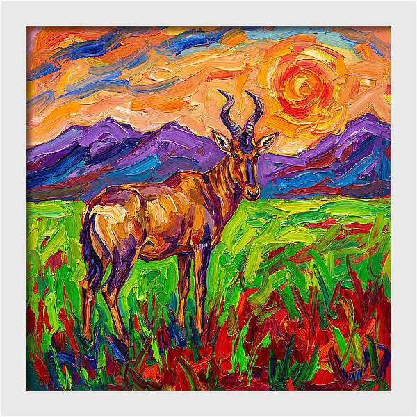 Hartebeest Amidst Colorful Terrain