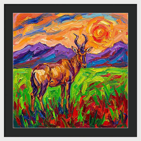 Hartebeest Amidst Colorful Terrain