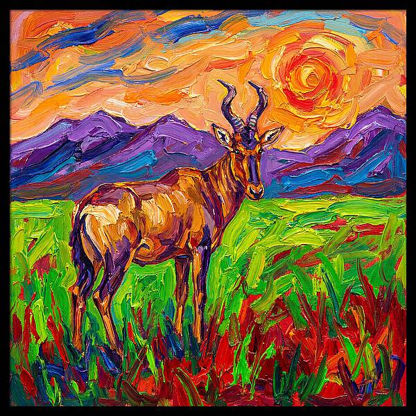 Hartebeest Amidst Colorful Terrain