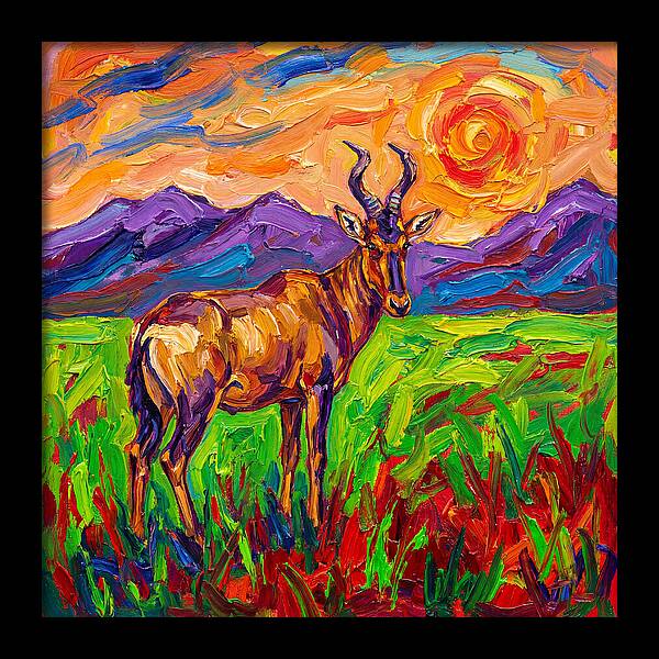 Hartebeest Amidst Colorful Terrain