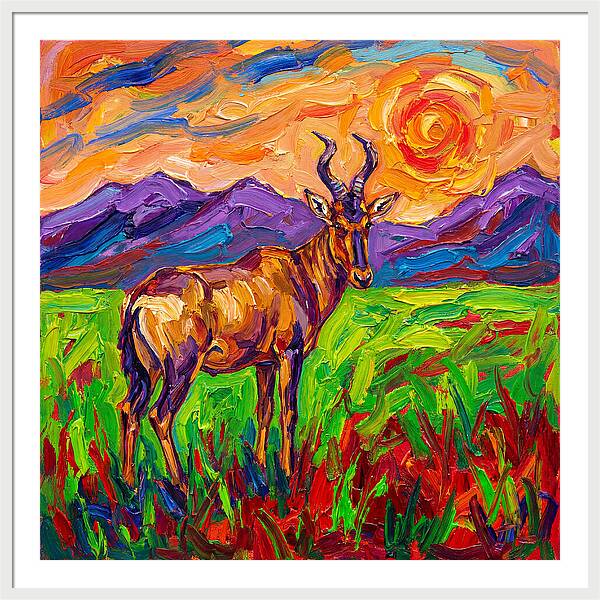 Hartebeest Amidst Colorful Terrain