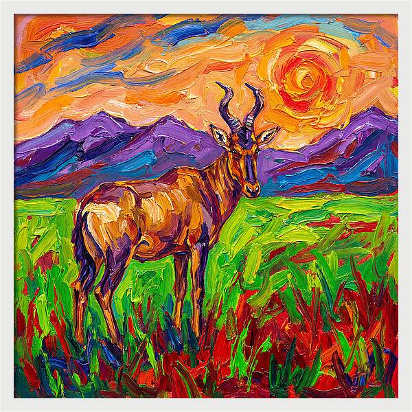 Hartebeest Amidst Colorful Terrain
