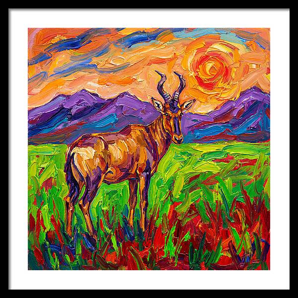 Hartebeest Amidst Colorful Terrain