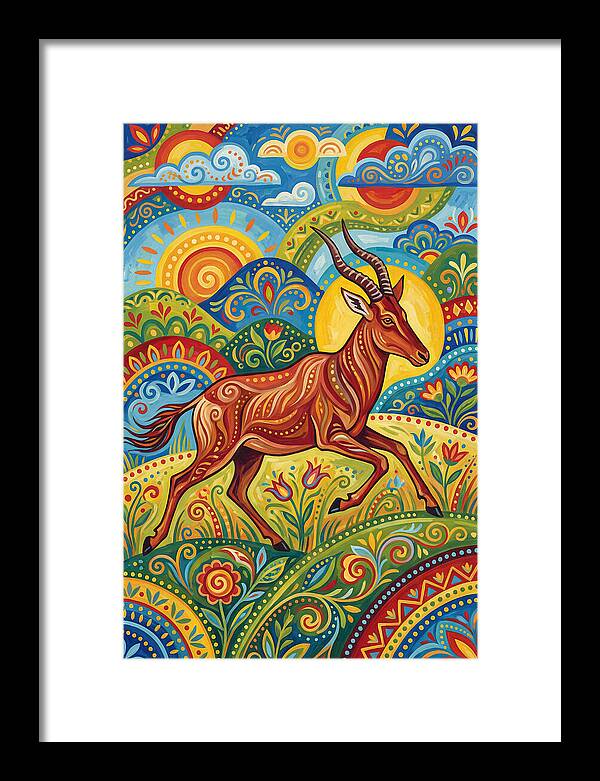 Hartebeest In Vibrant Landscape