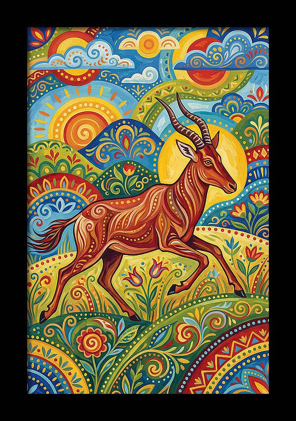 Hartebeest In Vibrant Landscape