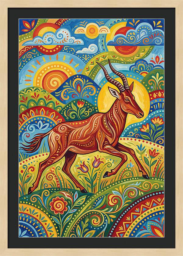 Hartebeest In Vibrant Landscape