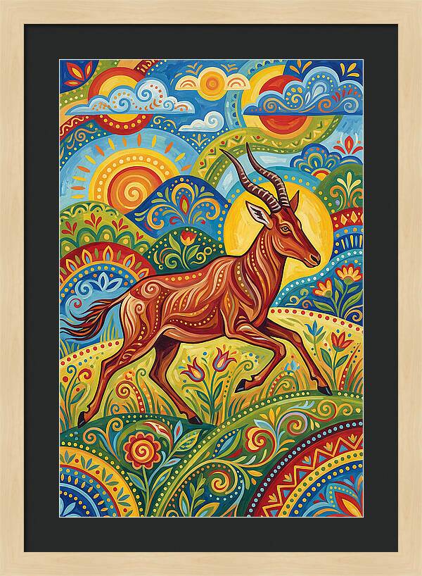 Hartebeest In Vibrant Landscape