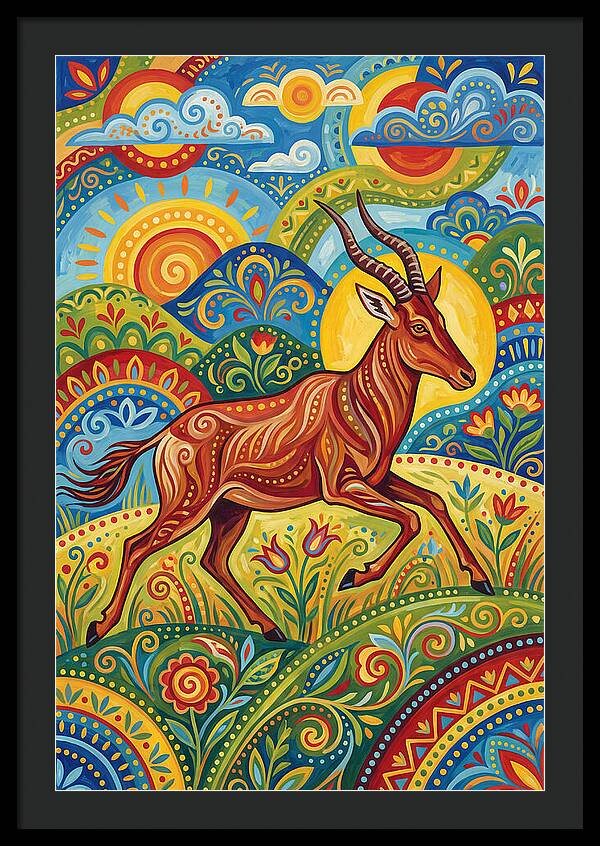 Hartebeest In Vibrant Landscape
