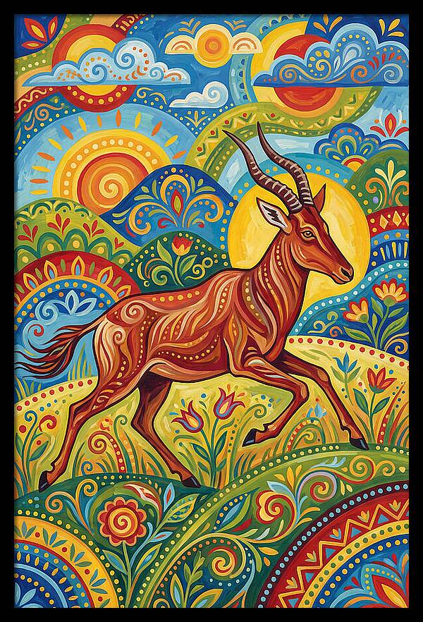 Hartebeest In Vibrant Landscape