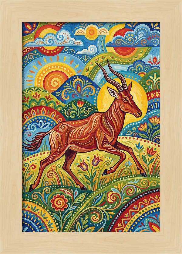 Hartebeest In Vibrant Landscape