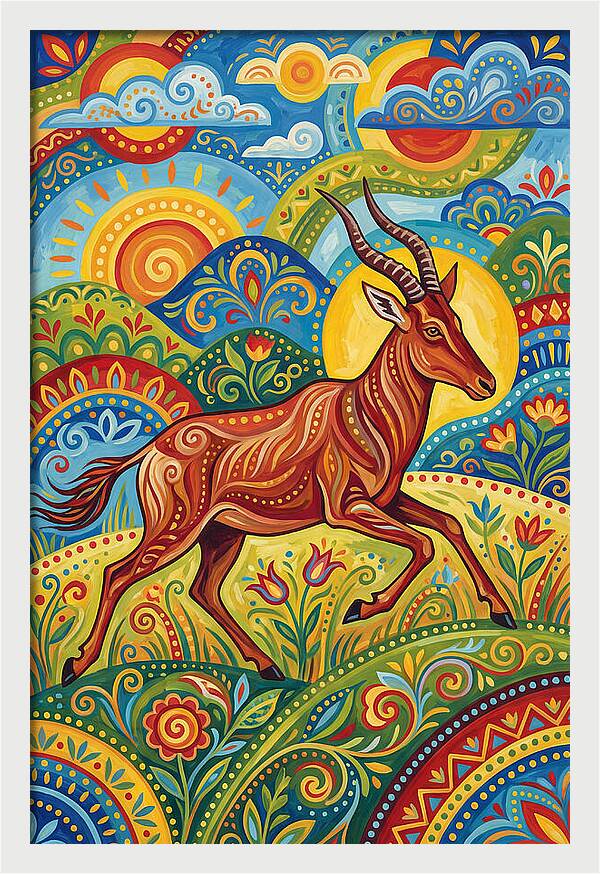 Hartebeest In Vibrant Landscape