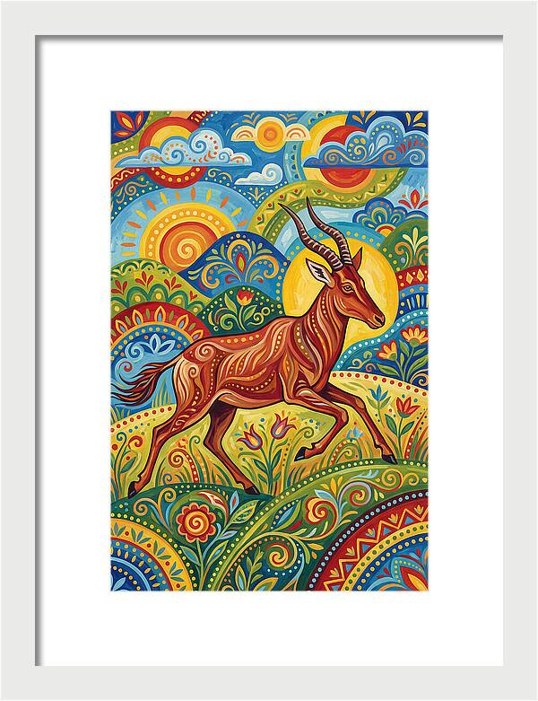 Hartebeest In Vibrant Landscape