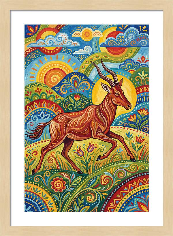 Hartebeest In Vibrant Landscape