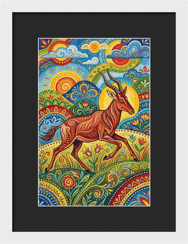 Hartebeest In Vibrant Landscape