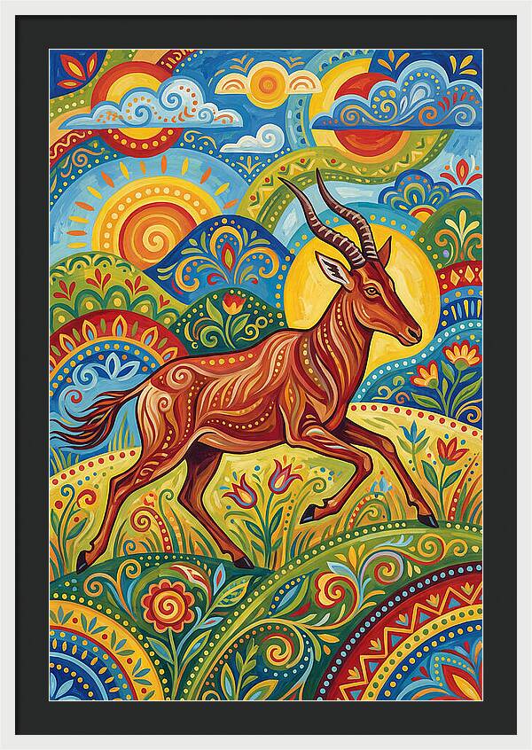 Hartebeest In Vibrant Landscape