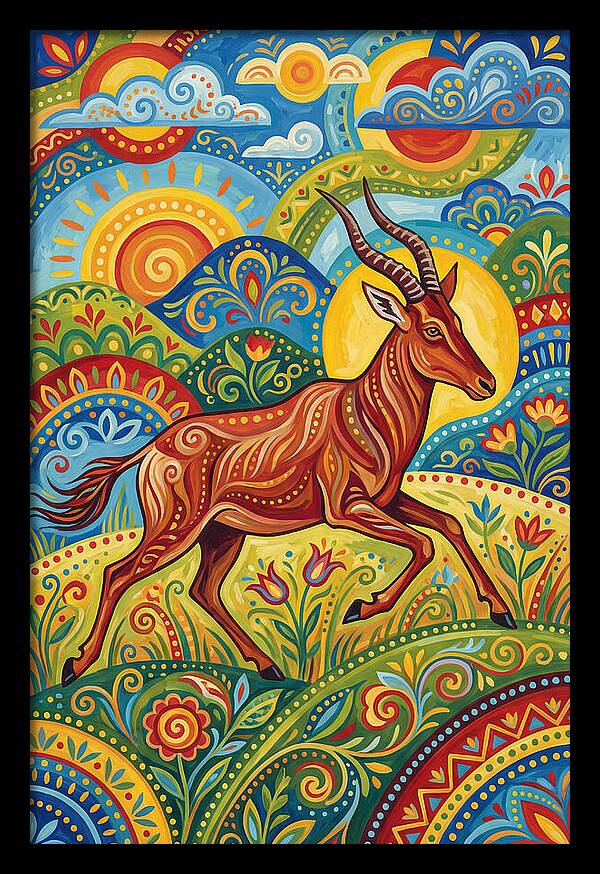 Hartebeest In Vibrant Landscape