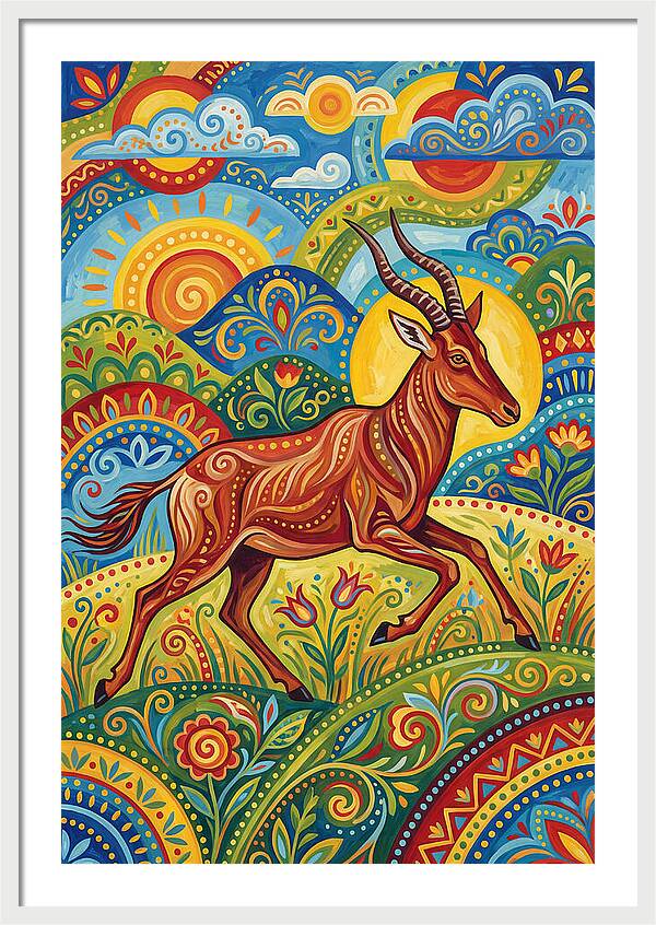 Hartebeest In Vibrant Landscape