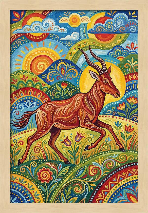 Hartebeest In Vibrant Landscape
