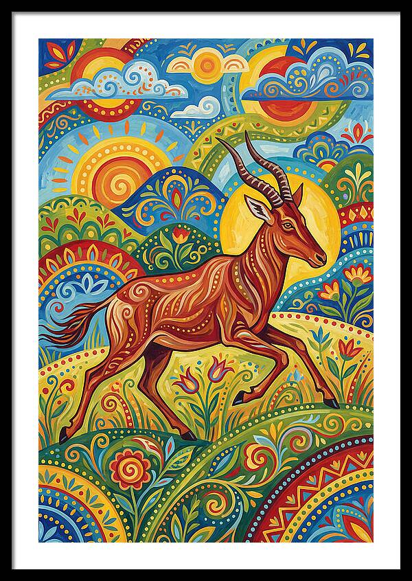 Hartebeest In Vibrant Landscape