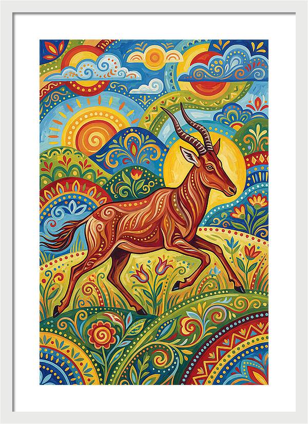 Hartebeest In Vibrant Landscape