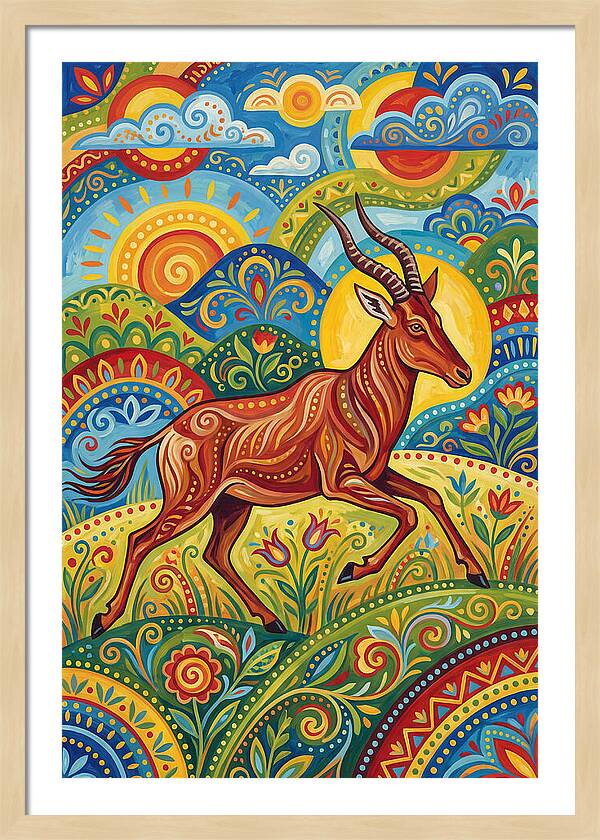 Hartebeest In Vibrant Landscape