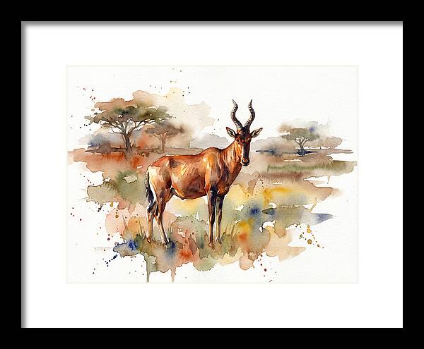 Hartebeest In Watercolor Splendor