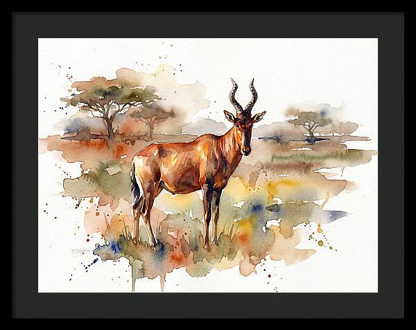 Hartebeest In Watercolor Splendor