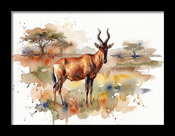 Hartebeest In Watercolor Splendor