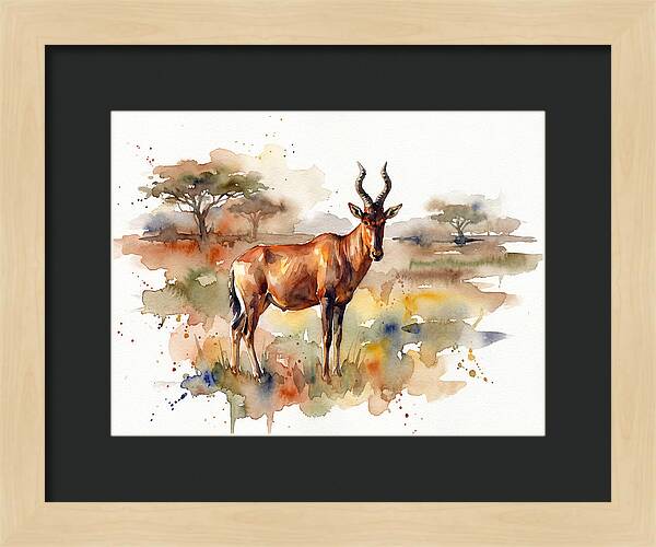 Hartebeest In Watercolor Splendor