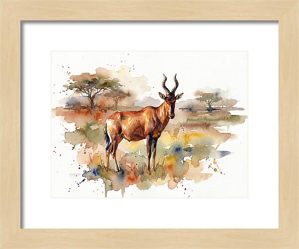 Hartebeest In Watercolor Splendor