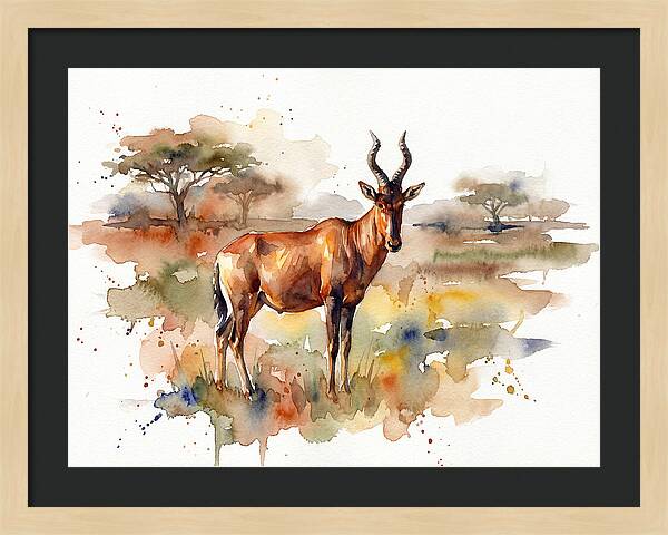 Hartebeest In Watercolor Splendor