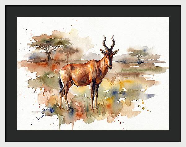 Hartebeest In Watercolor Splendor