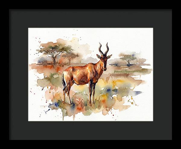 Hartebeest In Watercolor Splendor