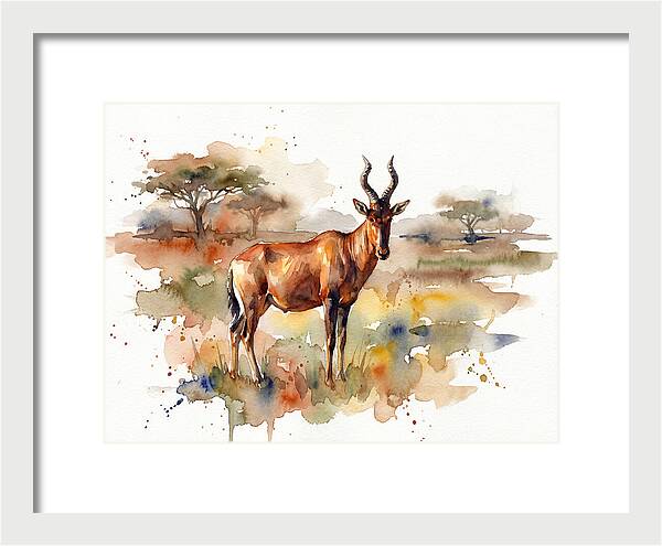 Hartebeest In Watercolor Splendor