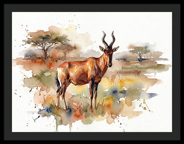 Hartebeest In Watercolor Splendor