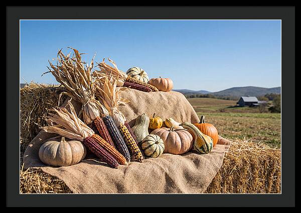 Harvest Arrangement With Corn And Squash