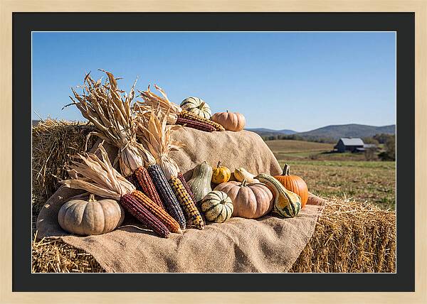 Harvest Arrangement With Corn And Squash