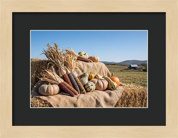 Harvest Arrangement With Corn And Squash