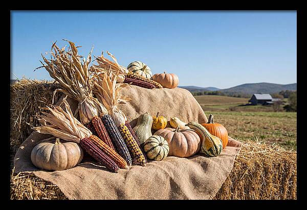 Harvest Arrangement With Corn And Squash