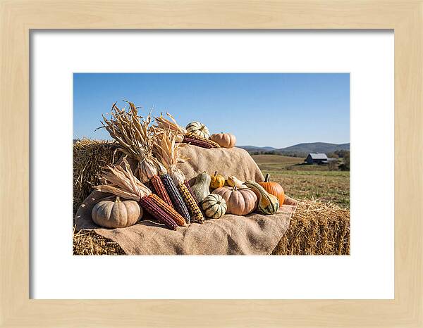 Harvest Arrangement With Corn And Squash