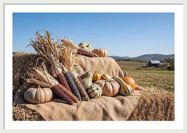 Harvest Arrangement With Corn And Squash