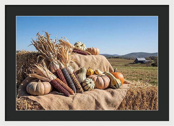 Harvest Arrangement With Corn And Squash